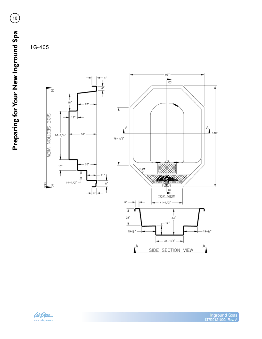 Cal Spas LTR20121002 manual IG-405 