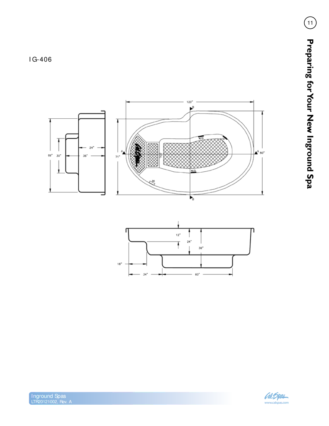 Cal Spas LTR20121002 manual IG-406 