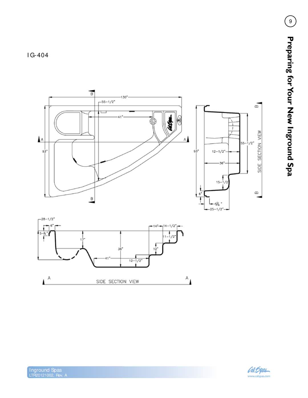 Cal Spas LTR20121002 manual IG-404 