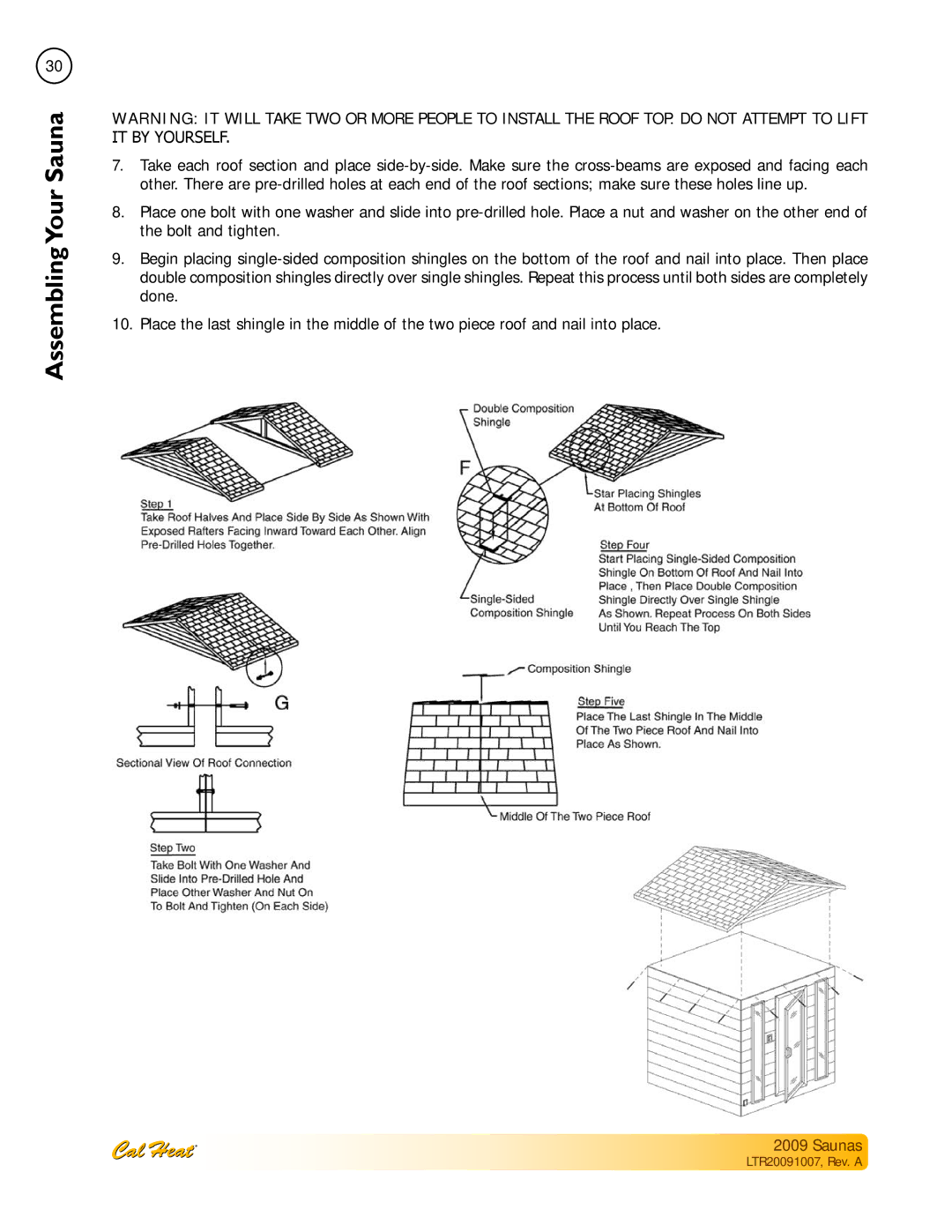 Cal Spas Saunas manual Assembling SaunaYour 