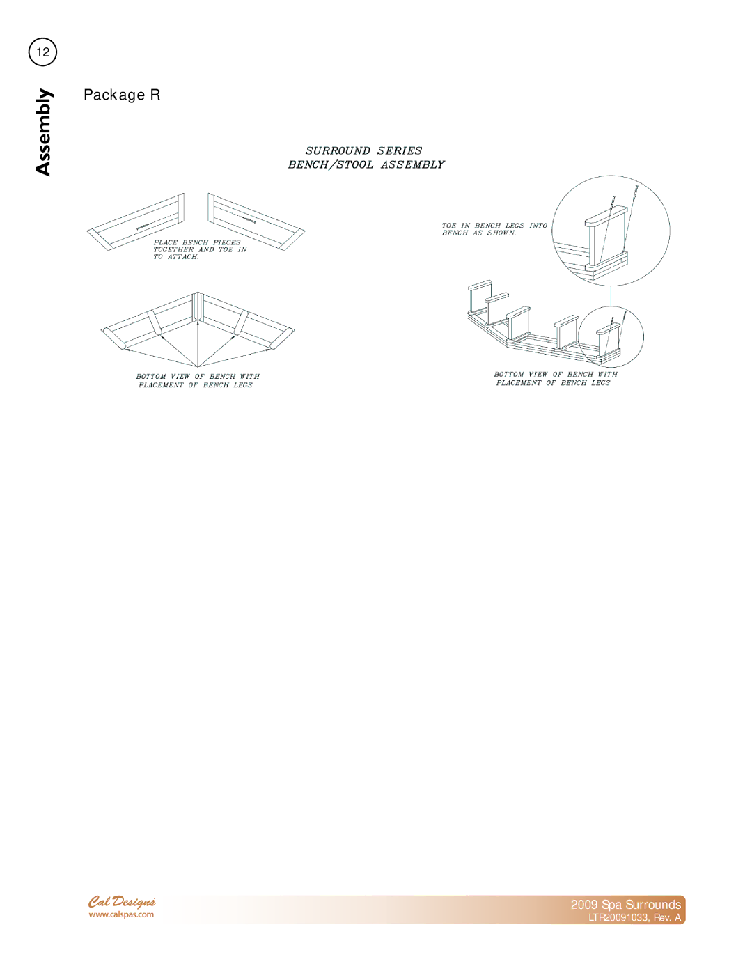 Cal Spas Spa Surrounds manual Package R 