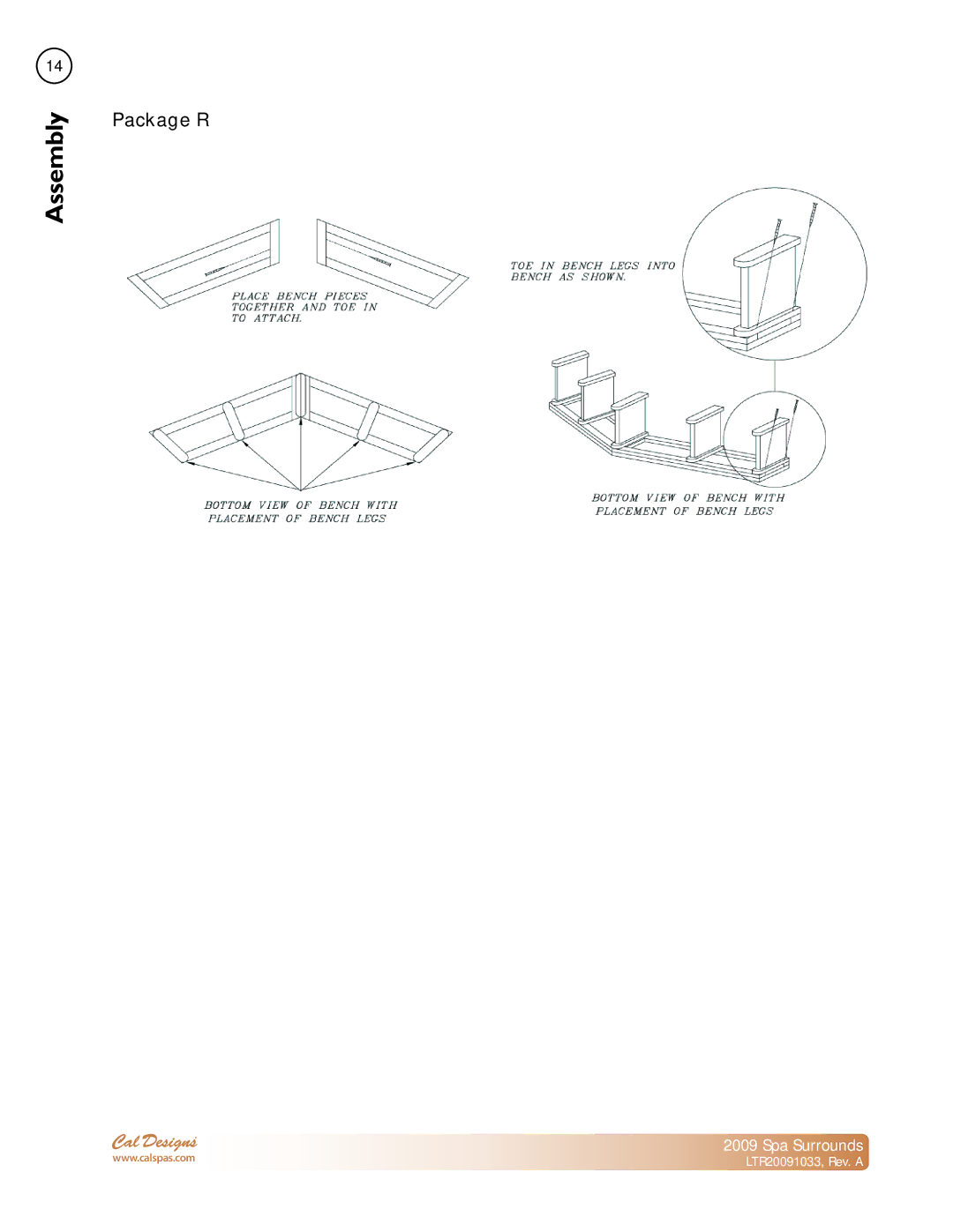 Cal Spas Spa Surrounds manual Package R 