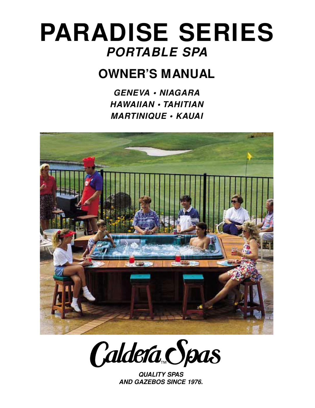 Caldera Paradise Series owner manual 