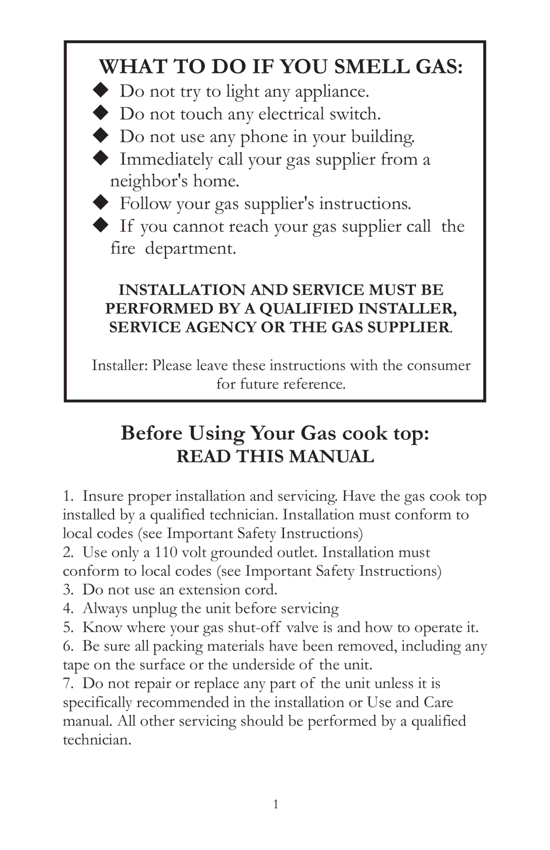 Caldera SSK365LP-US, SSK365NG-C, SSK365LP-C, SSK305NG-C, SSK305NG-US, SSK305LP-US, SSK305LP-C manual What to do if YOU Smell GAS 