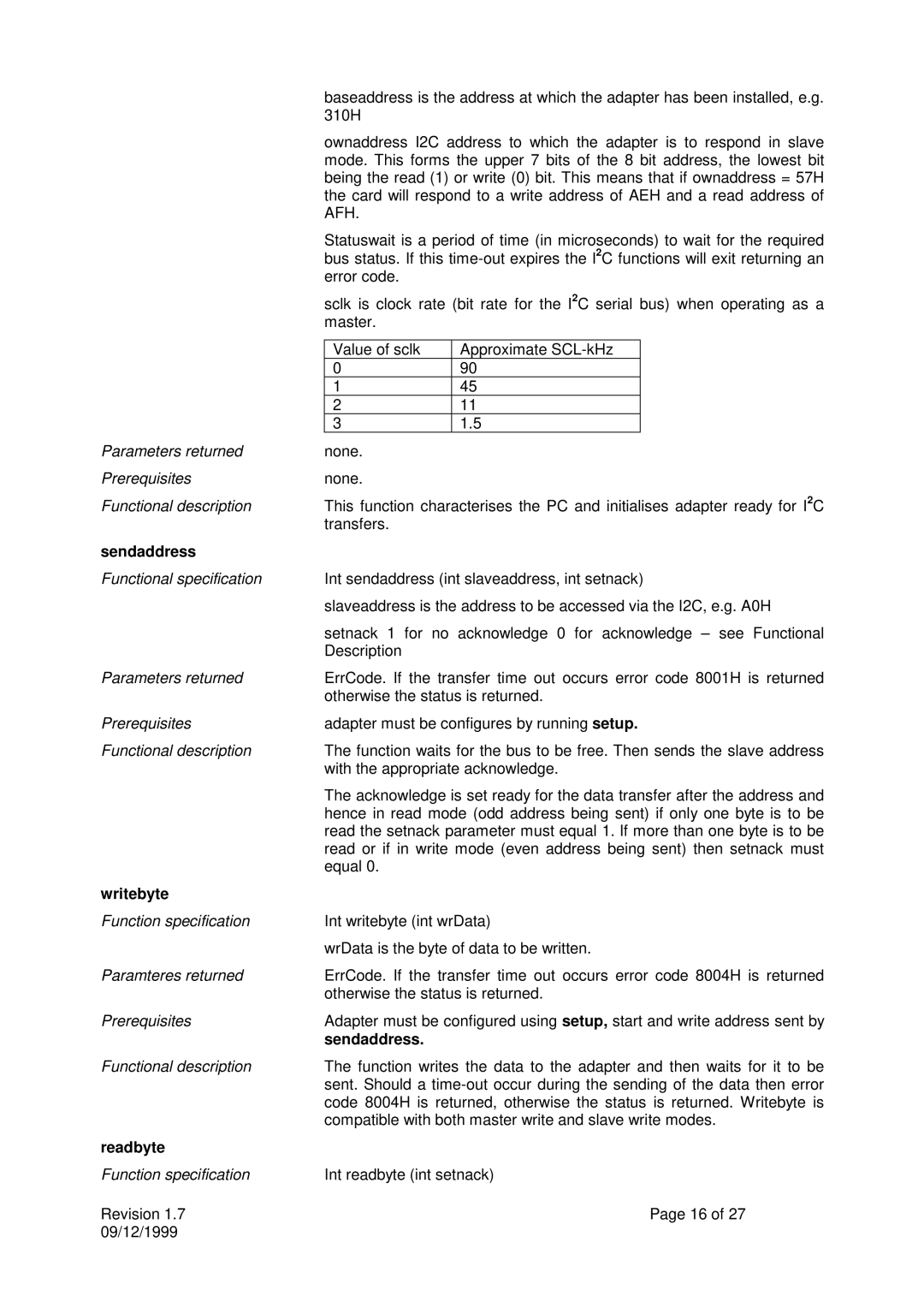 Calibre UK ICA93LV user manual Sendaddress 