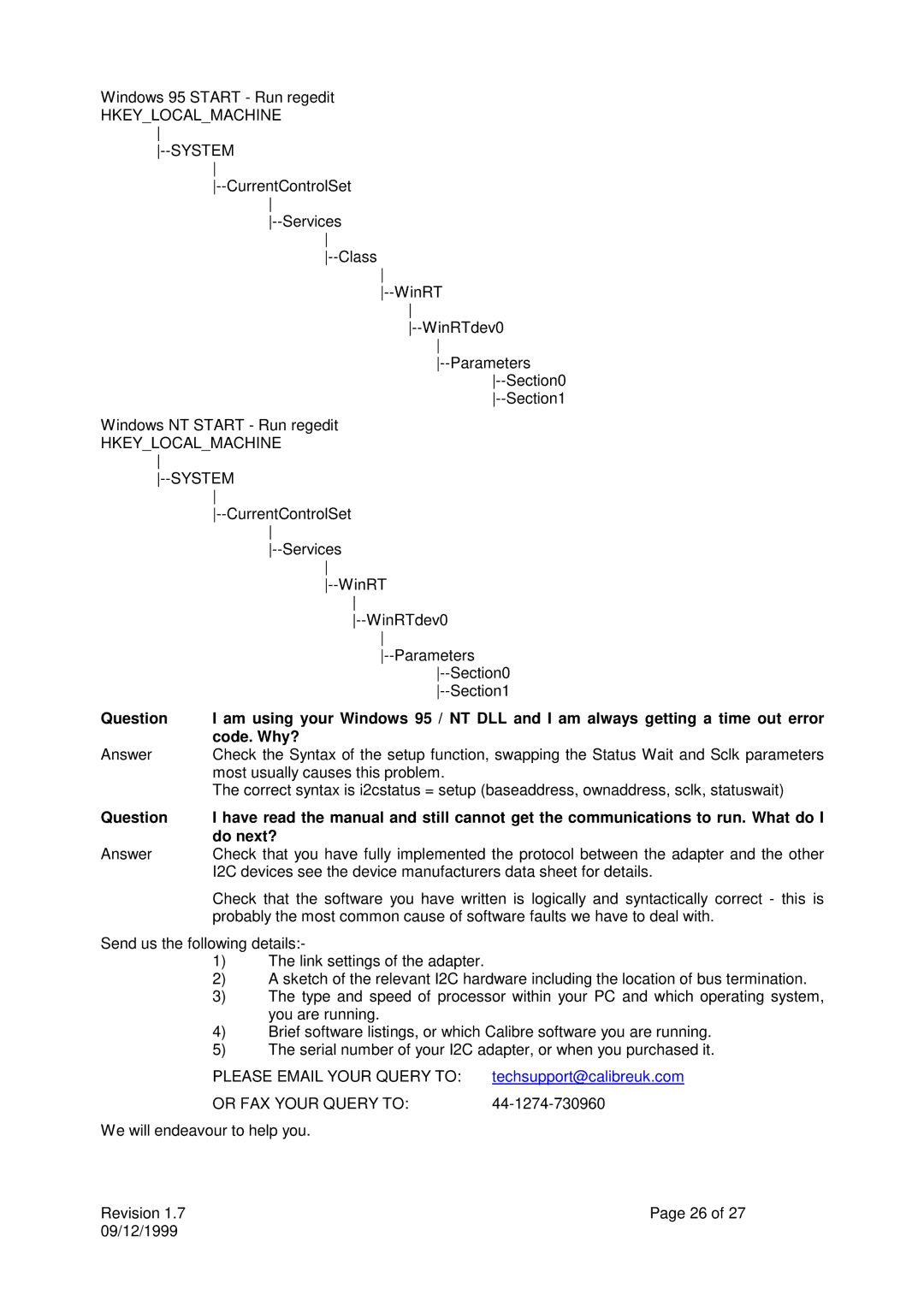 Calibre UK ICA93LV user manual Hkeylocalmachine System 