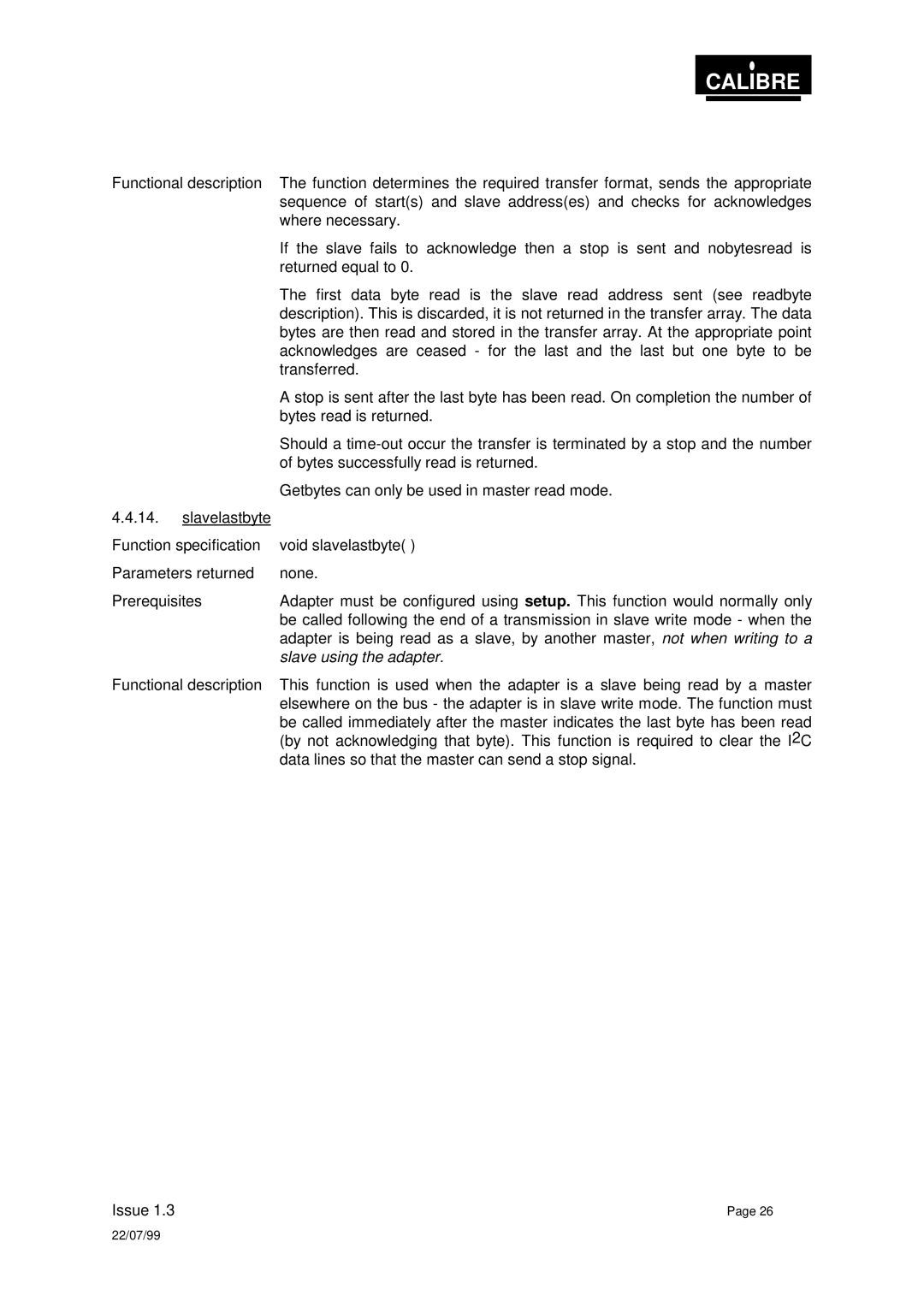 Calibre UK PICA93LV user manual Slave using the adapter 