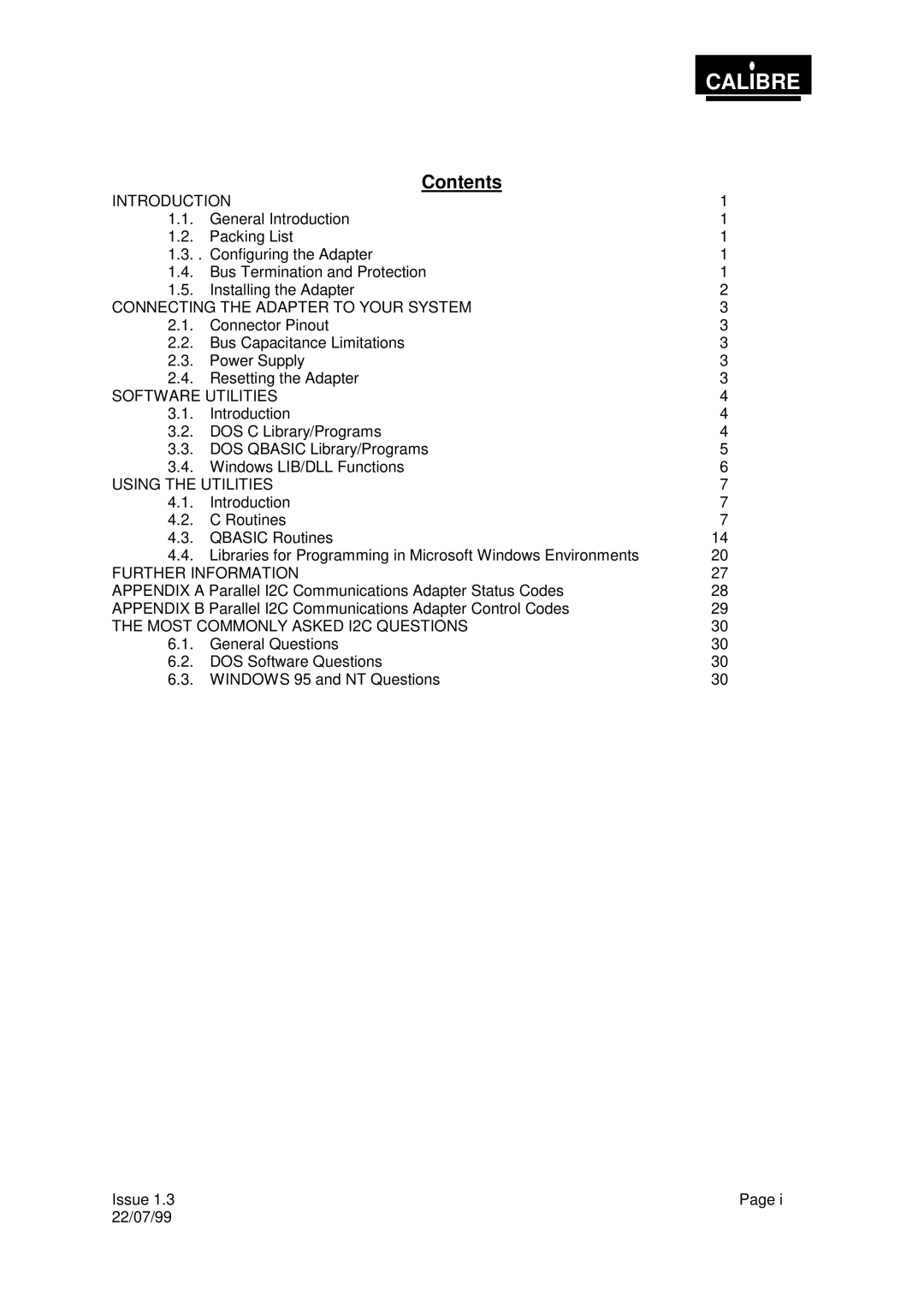 Calibre UK PICA93LV user manual Contents 