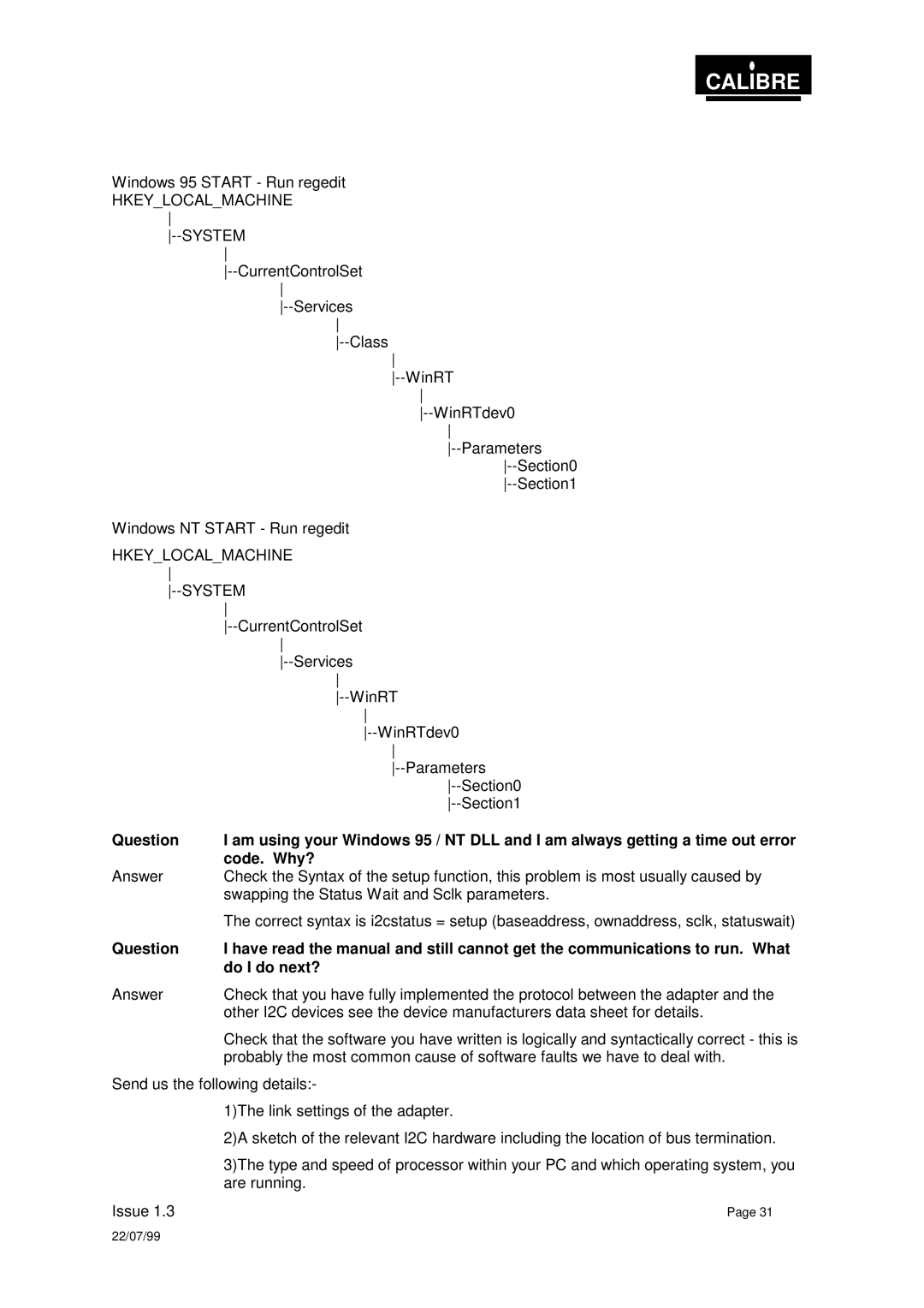 Calibre UK PICA93LV user manual Code. Why? 