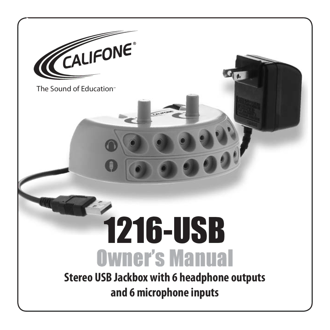 Califone 1216-USB owner manual 