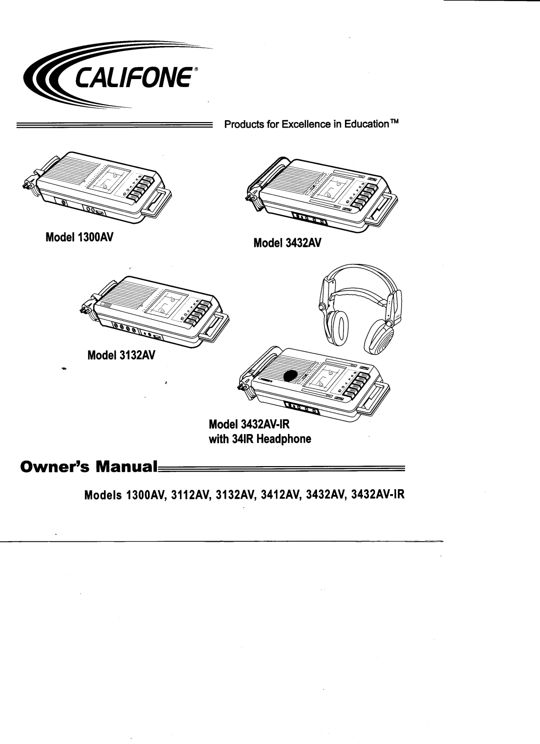 Califone 3132AV, 3432AV-IR, 34322AV manual 