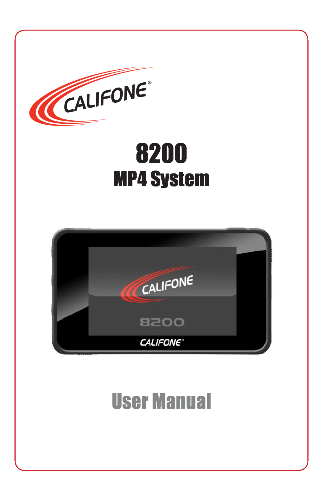 Califone 8200 user manual MP4 System, User Manual 