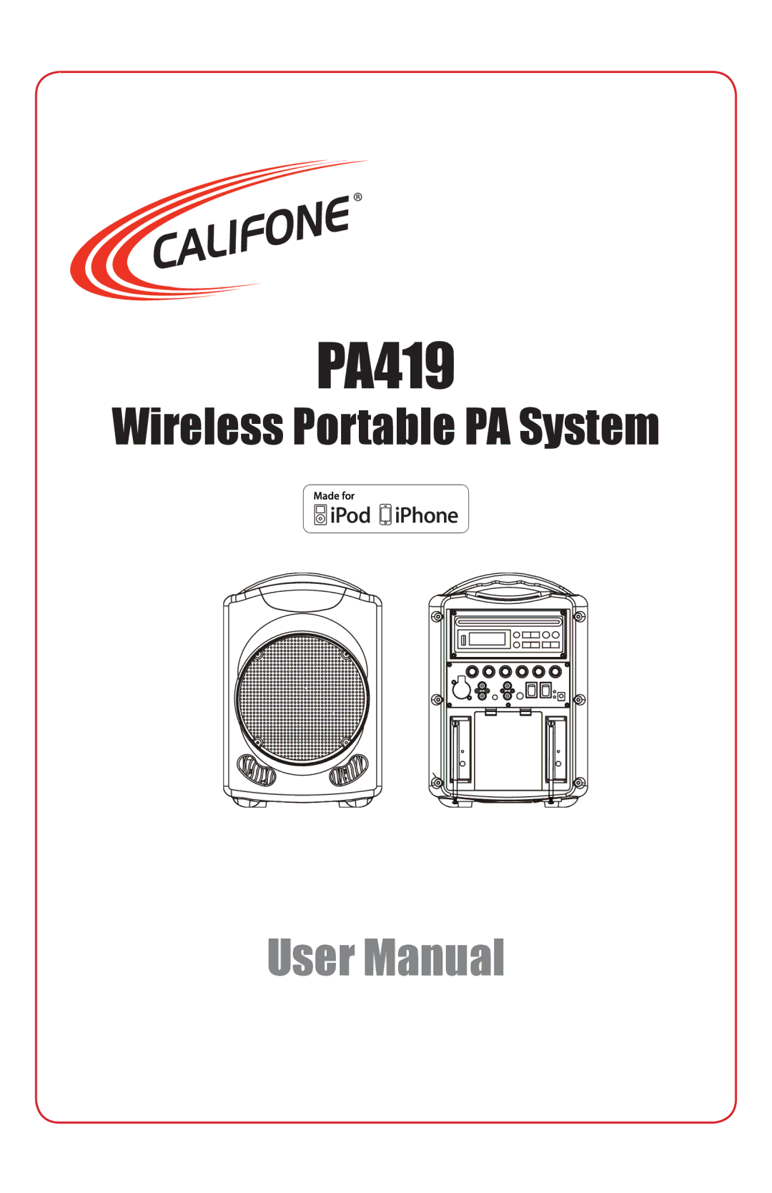 Califone PA419 user manual 