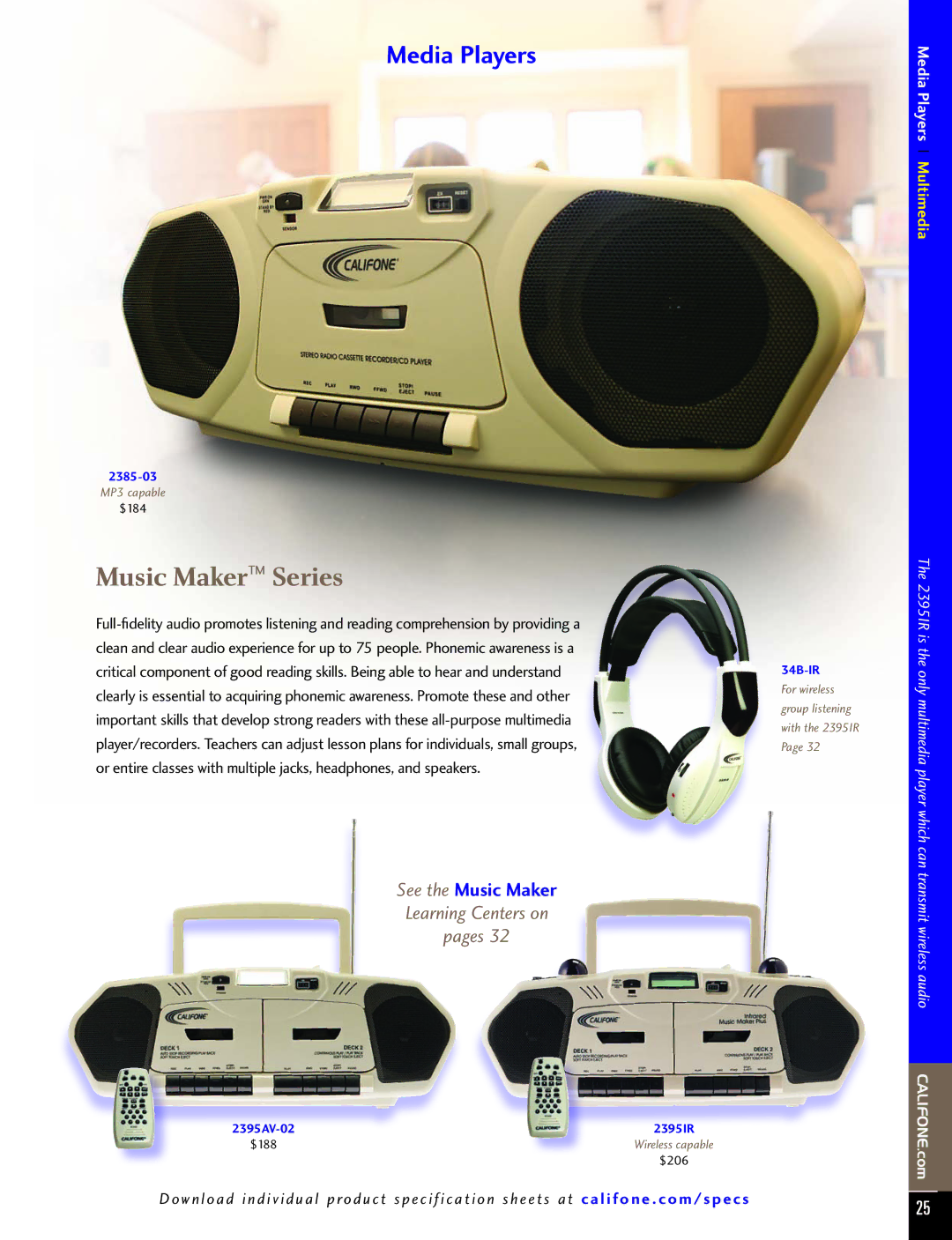 Califone PA616 manual Music Maker Series, See the Music Maker 