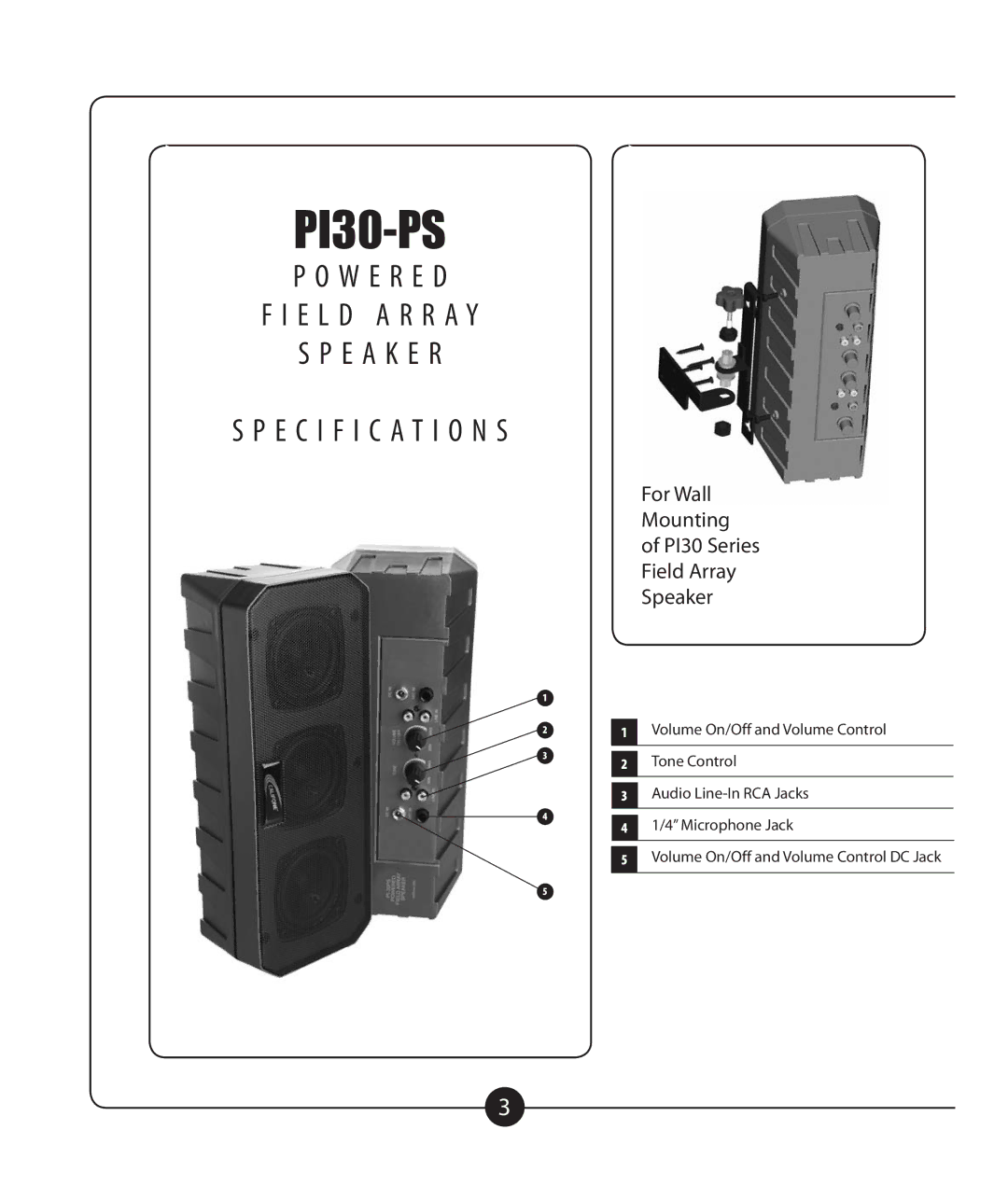 Califone PI30-SP owner manual PI30-PS 