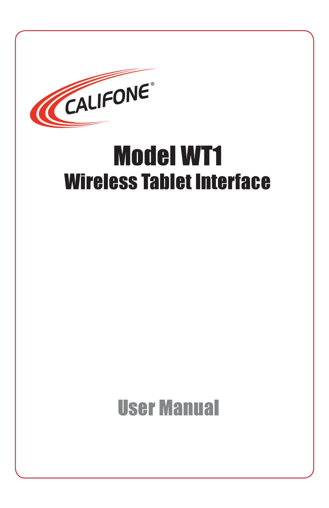 Califone user manual Model WT1 