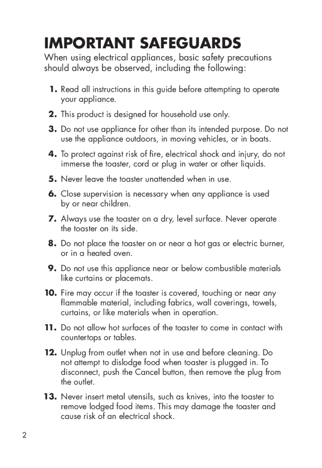 Calphalon 1779207, 1779206 manual Important Safeguards 