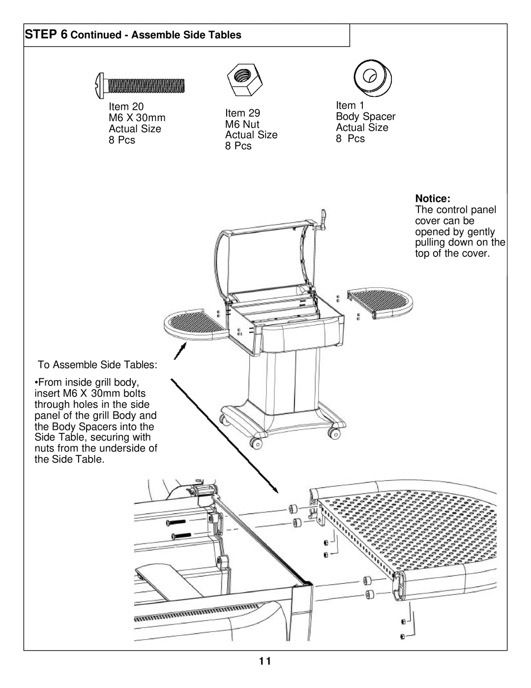 Calphalon 8353 owner manual Assemble Side Tables 