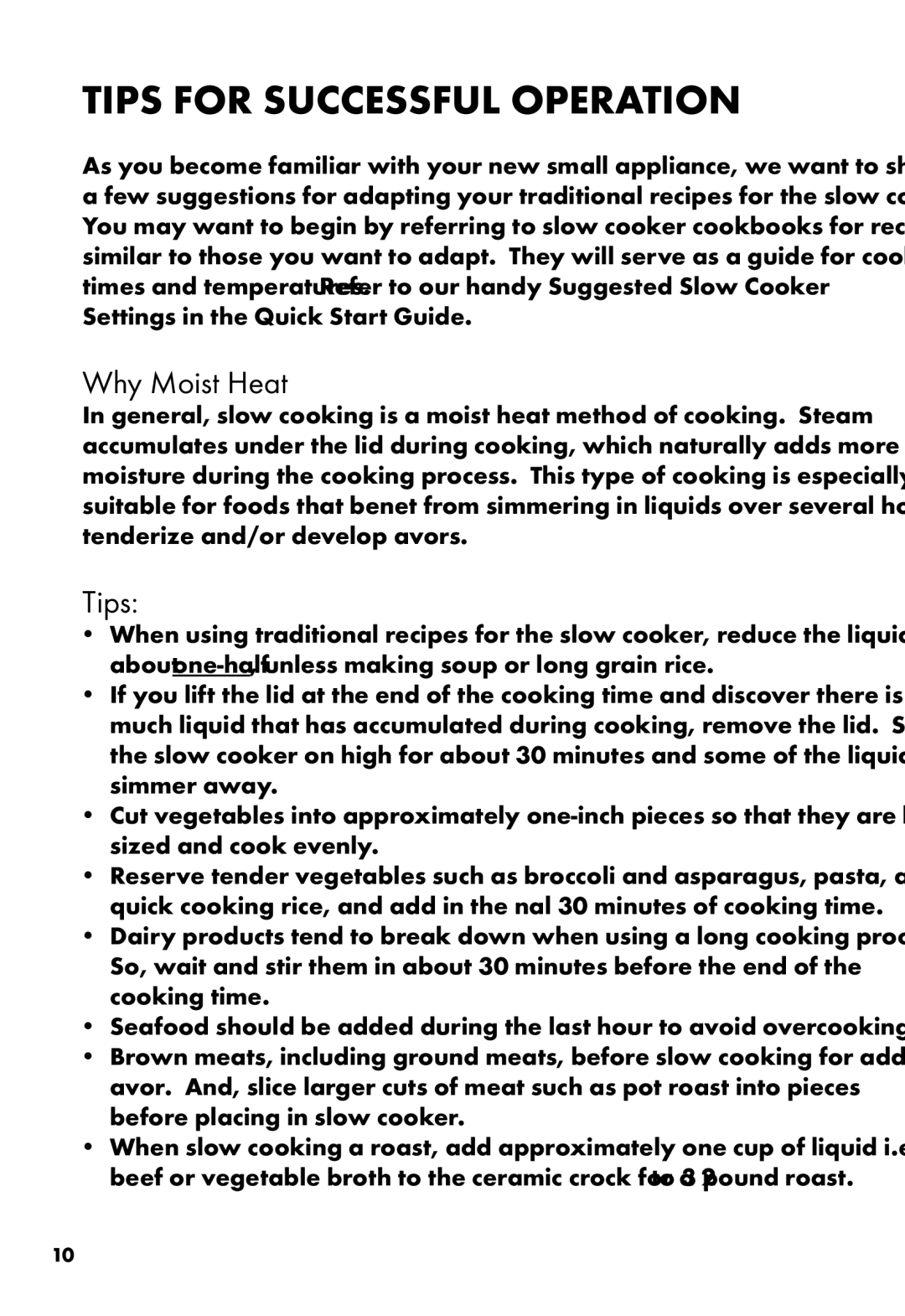 Calphalon HE400SC manual Tips for Successful Operation, Why Moist Heat? 