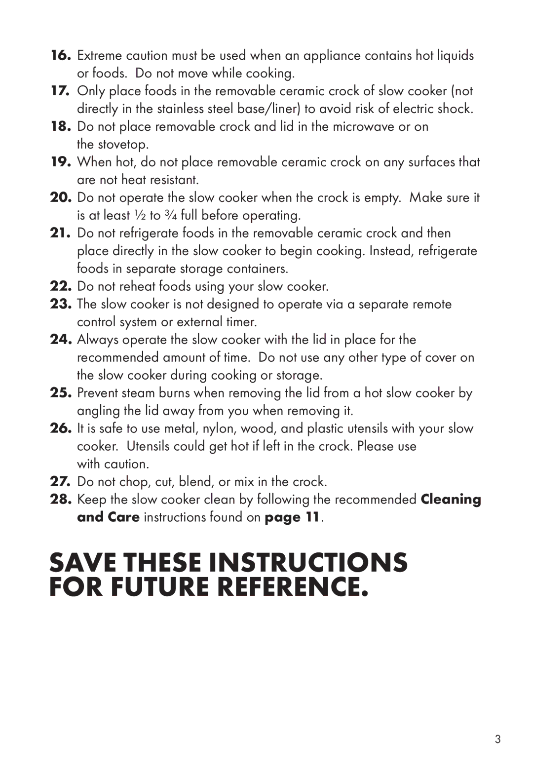 Calphalon HE400SC manual Save These Instructions for Future Reference 