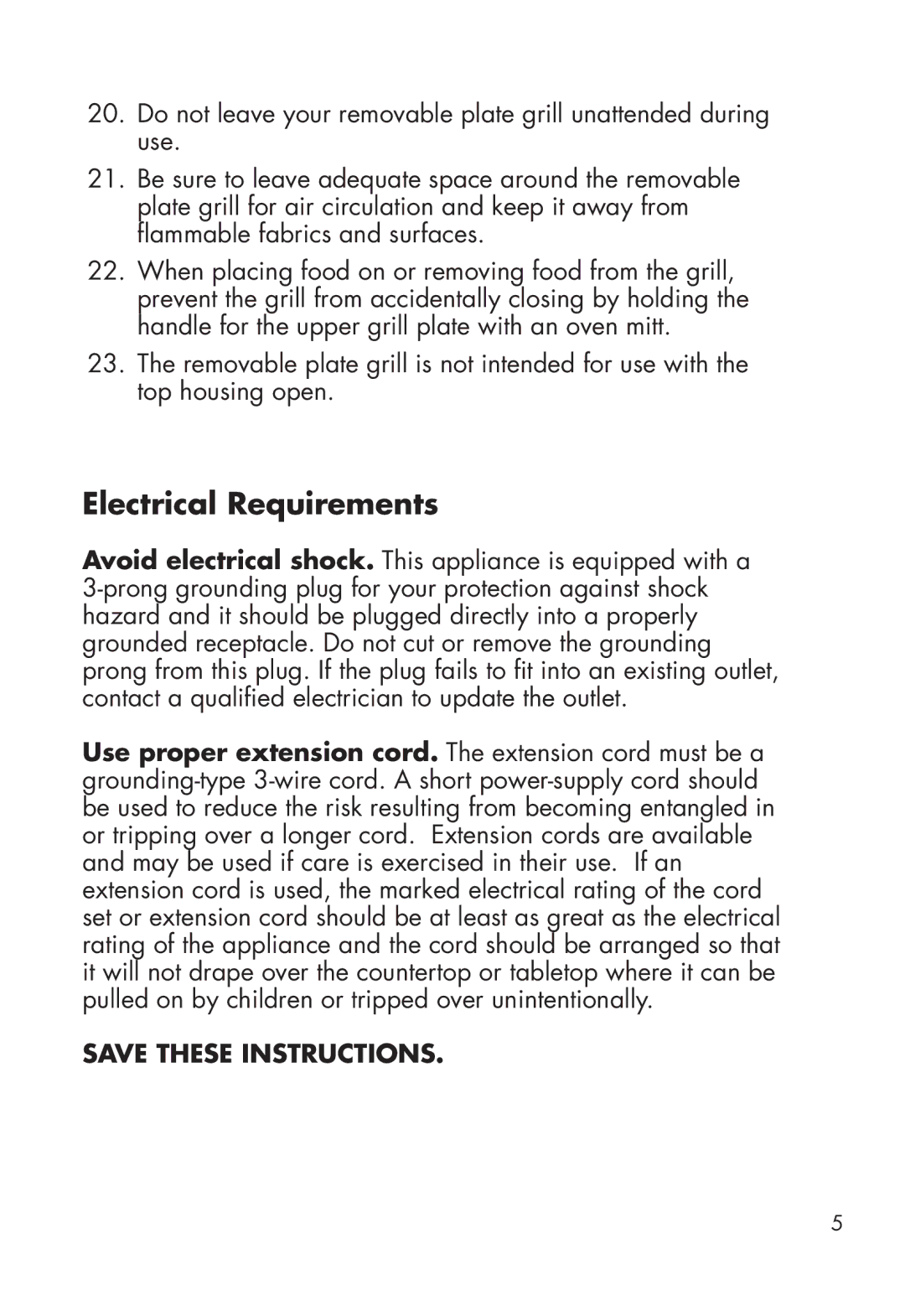 Calphalon HE600CG manual Electrical Requirements 