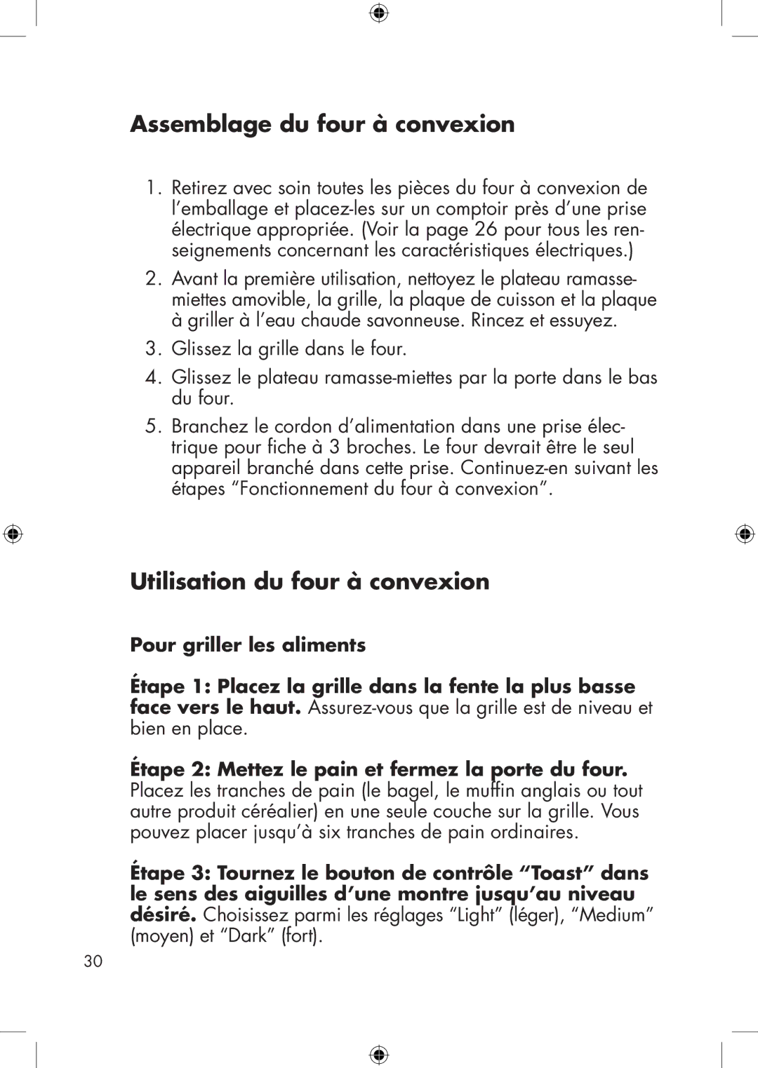 Calphalon he650co manual Assemblage du four à convexion, Utilisation du four à convexion, Pour griller les aliments 