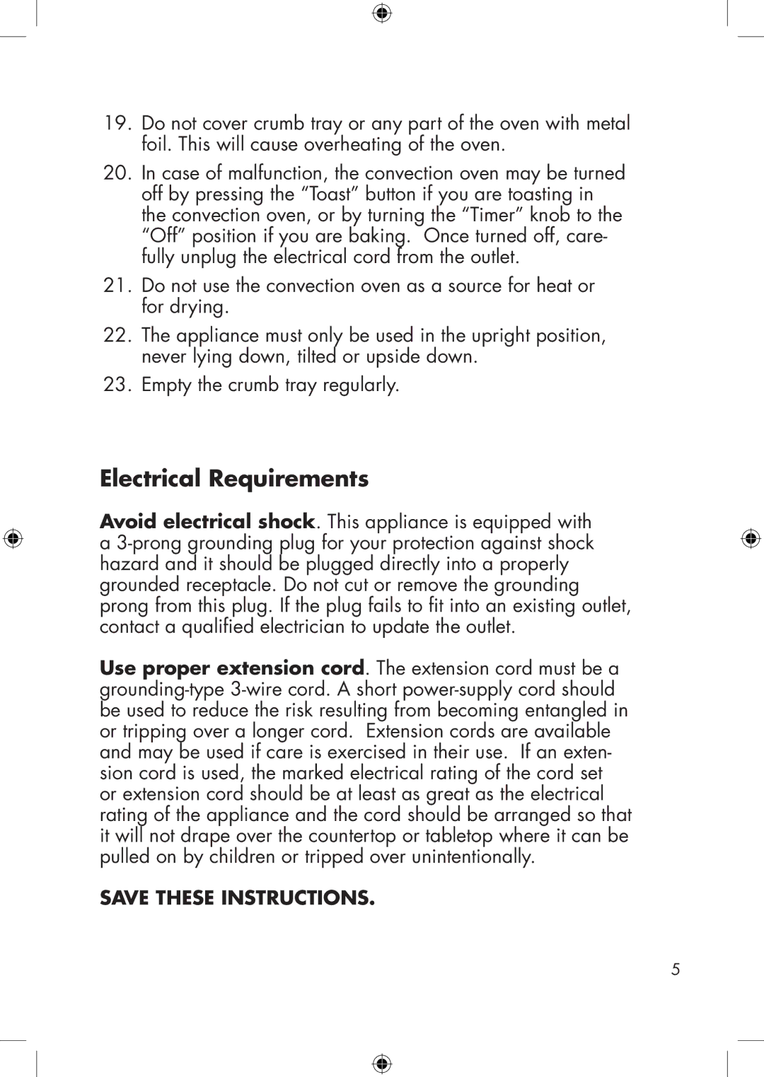 Calphalon he650co manual Electrical Requirements 