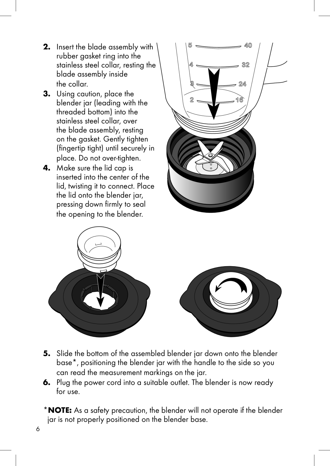 Calphalon ME600BL, 1832449 manual Collar Using caution, place 