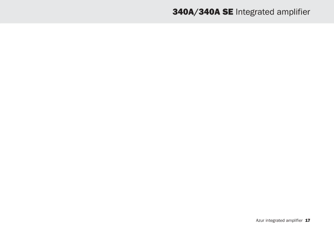 Cambridge Audio user manual 340A/340A SE Integrated amplifier 