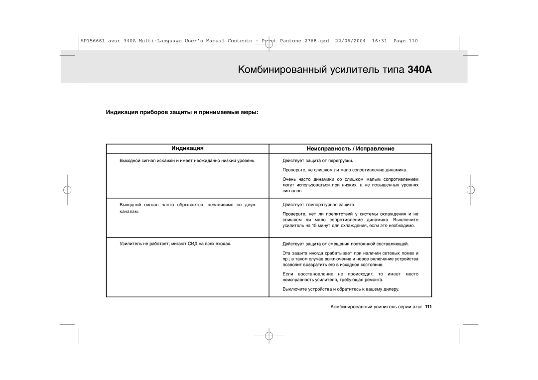 Cambridge Audio user manual Комбинированный усилитель типа 340A 