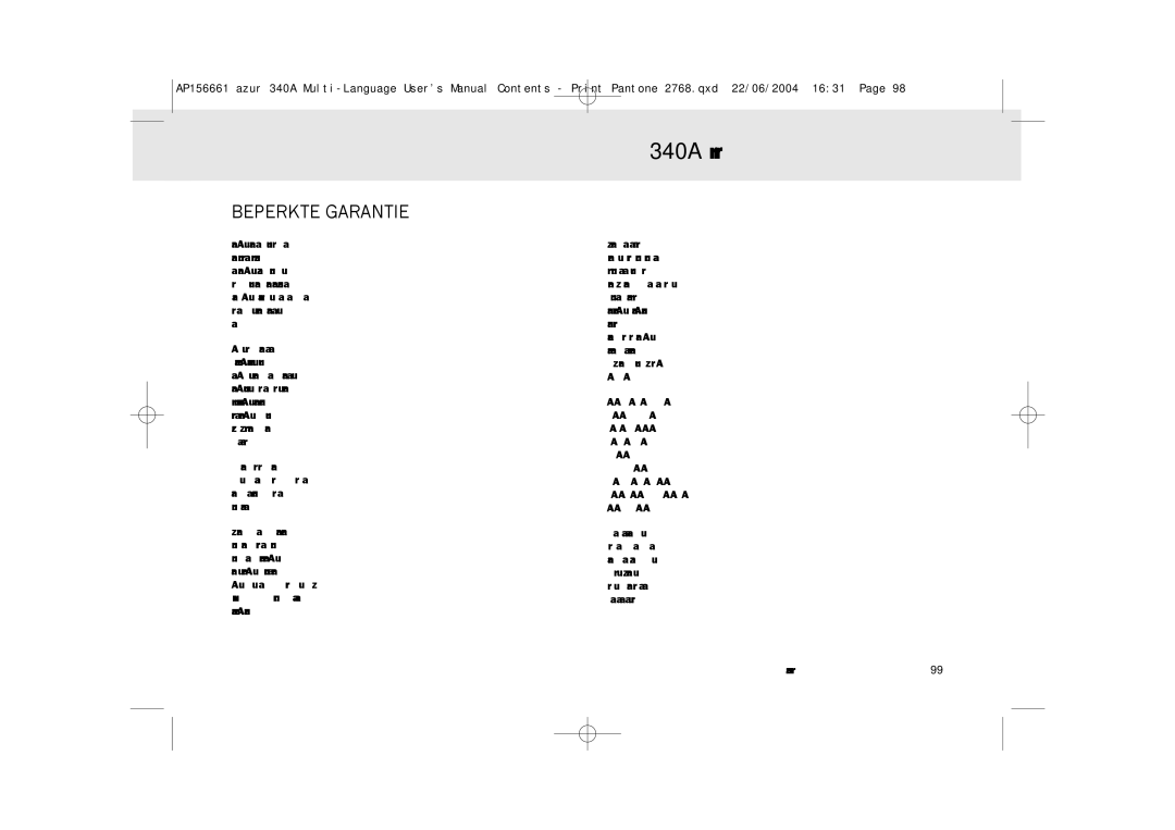 Cambridge Audio 340A user manual Beperkte Garantie 