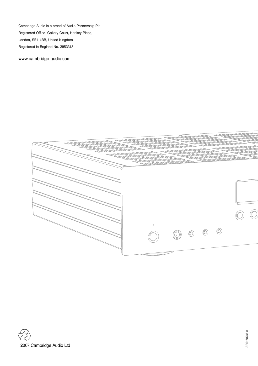 Cambridge Audio 340Razur user manual AP21582/2-A 