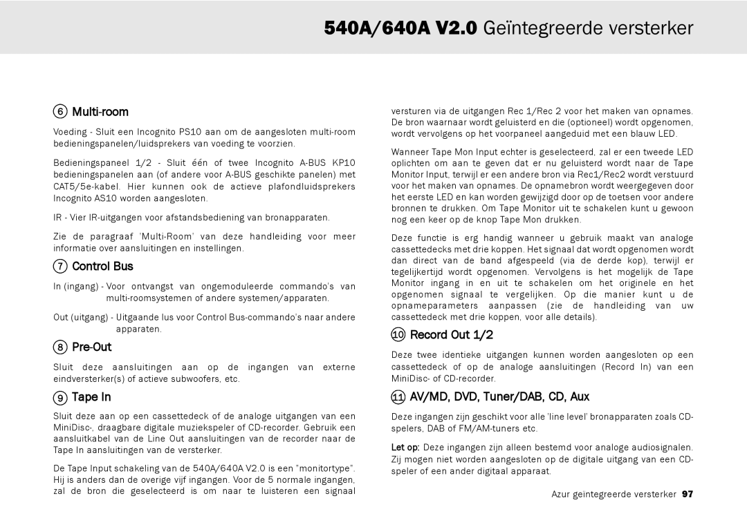 Cambridge Audio 640A, 540A user manual Multi-room 