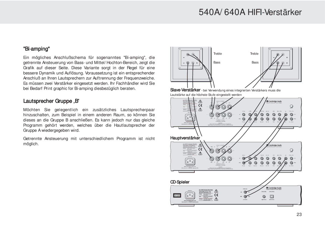 Cambridge Audio 540A user manual Lautsprecher Gruppe ‚B, Manufactured in an ISO9002 approved facility 