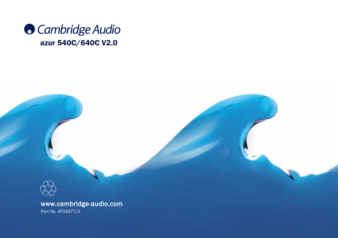 Cambridge Audio user manual Azur 540C/640C 