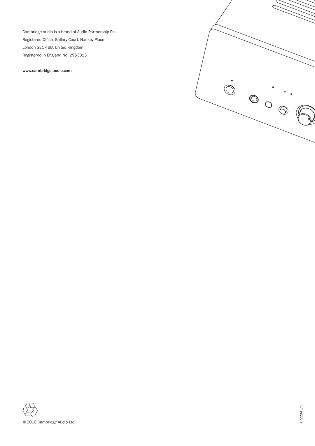 Cambridge Audio 550A, 650A user manual AP22943/3 