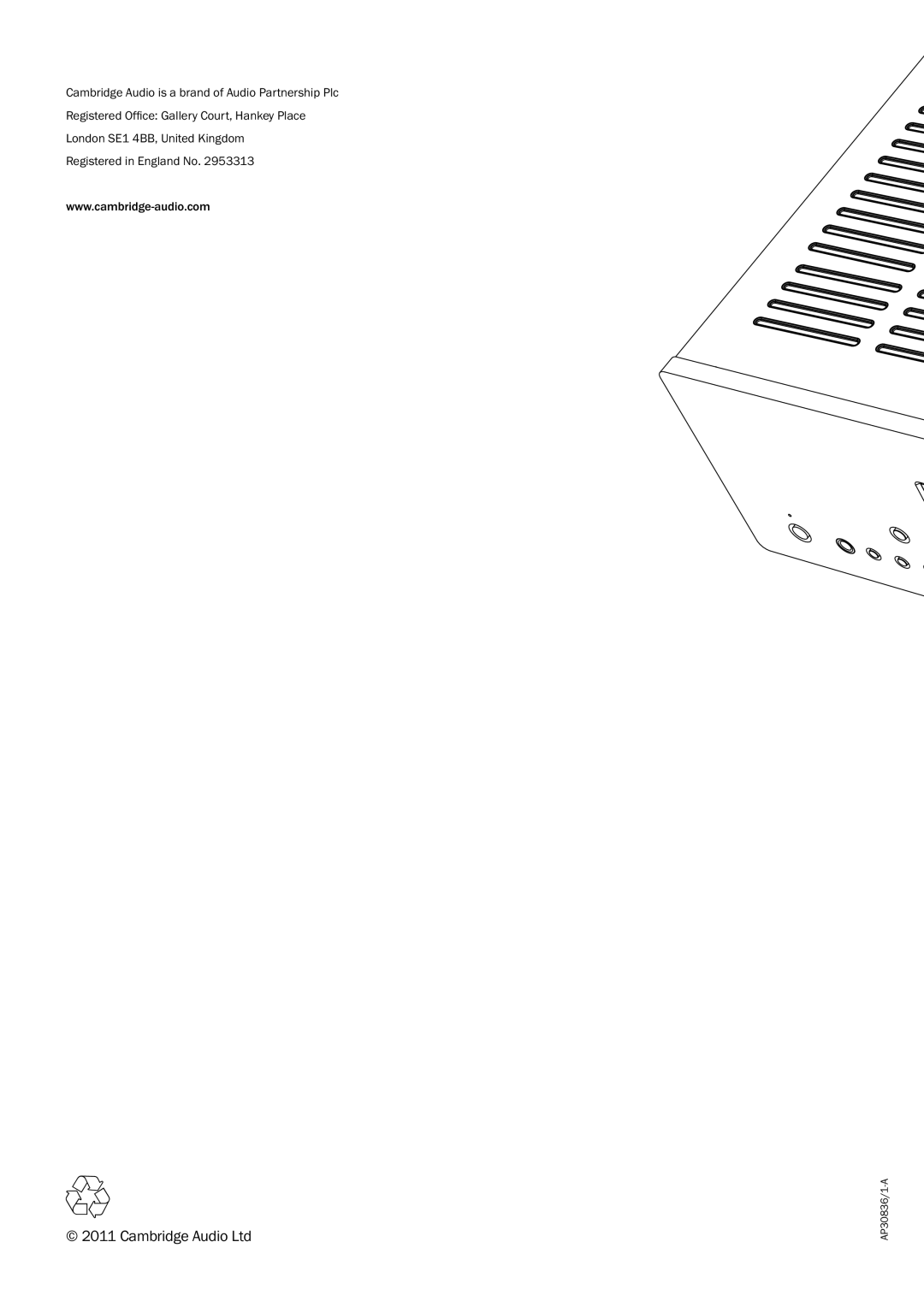 Cambridge Audio 551R user manual AP30836/1-A 