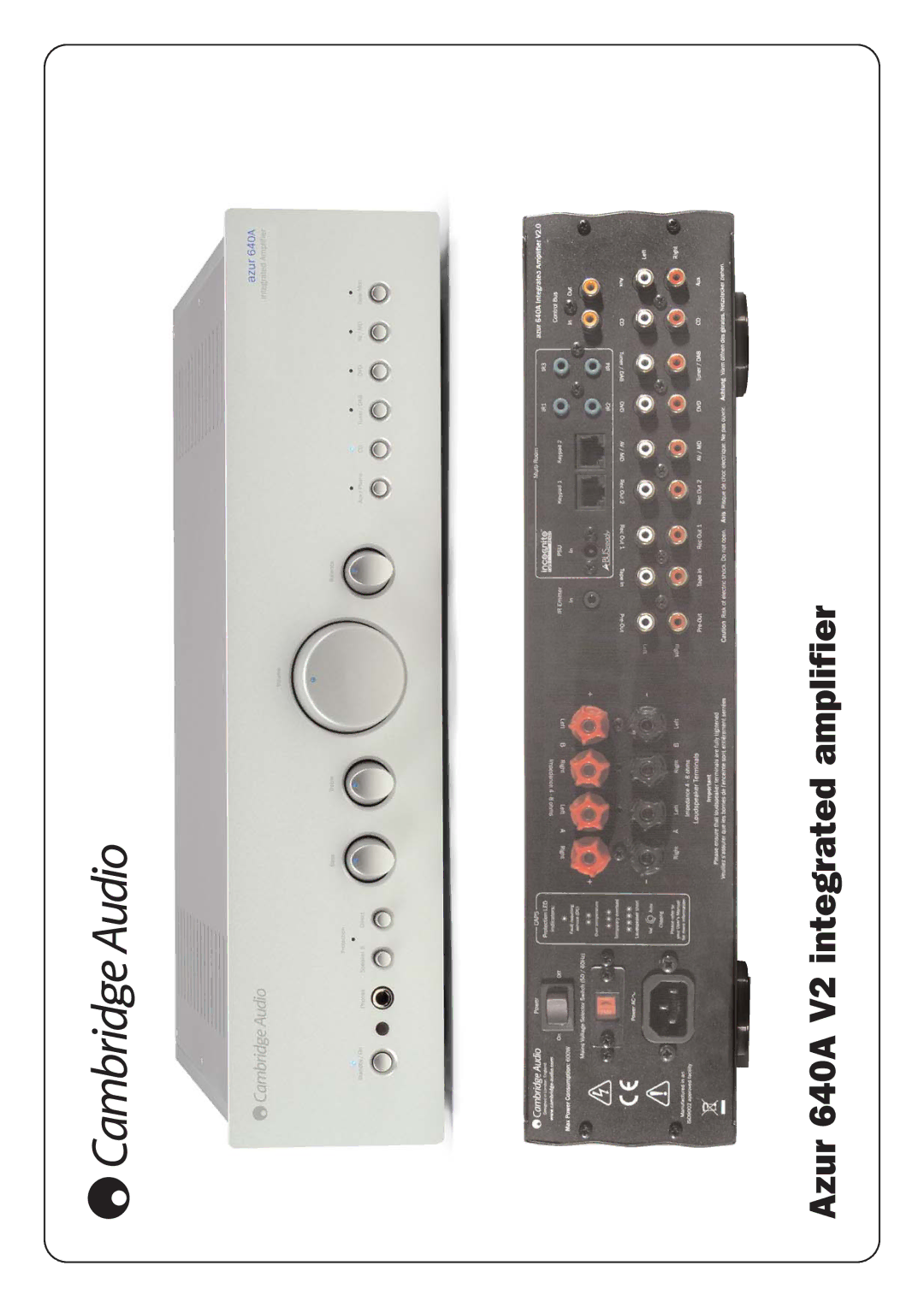 Cambridge Audio specifications Azur 640A V2 integrated amplifier 