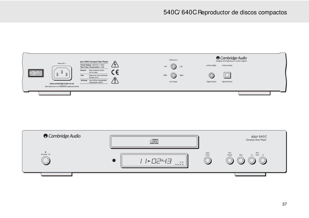 Cambridge Audio user manual Azur 640C 