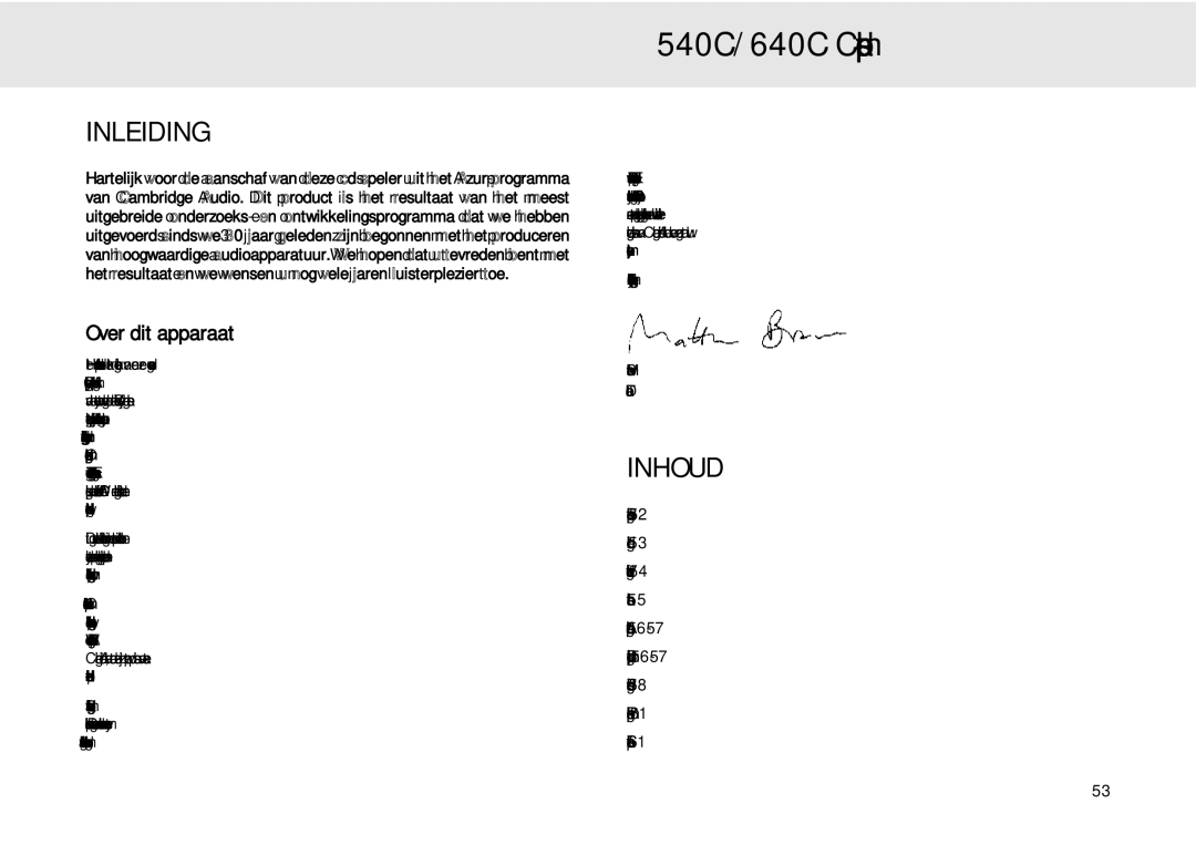 Cambridge Audio 640C user manual Inleiding, Inhoud, Over dit apparaat 