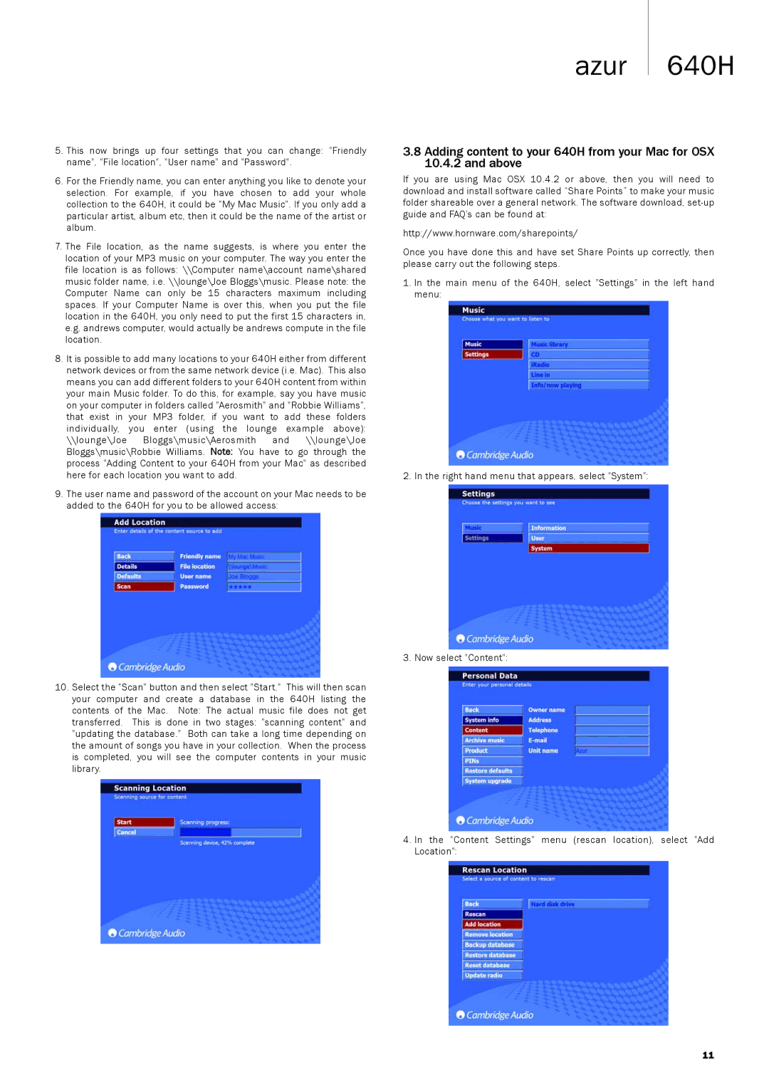 Cambridge Audio manual Azur 640H 