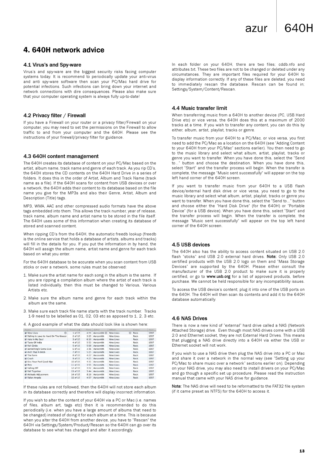 Cambridge Audio manual 640H network advice 