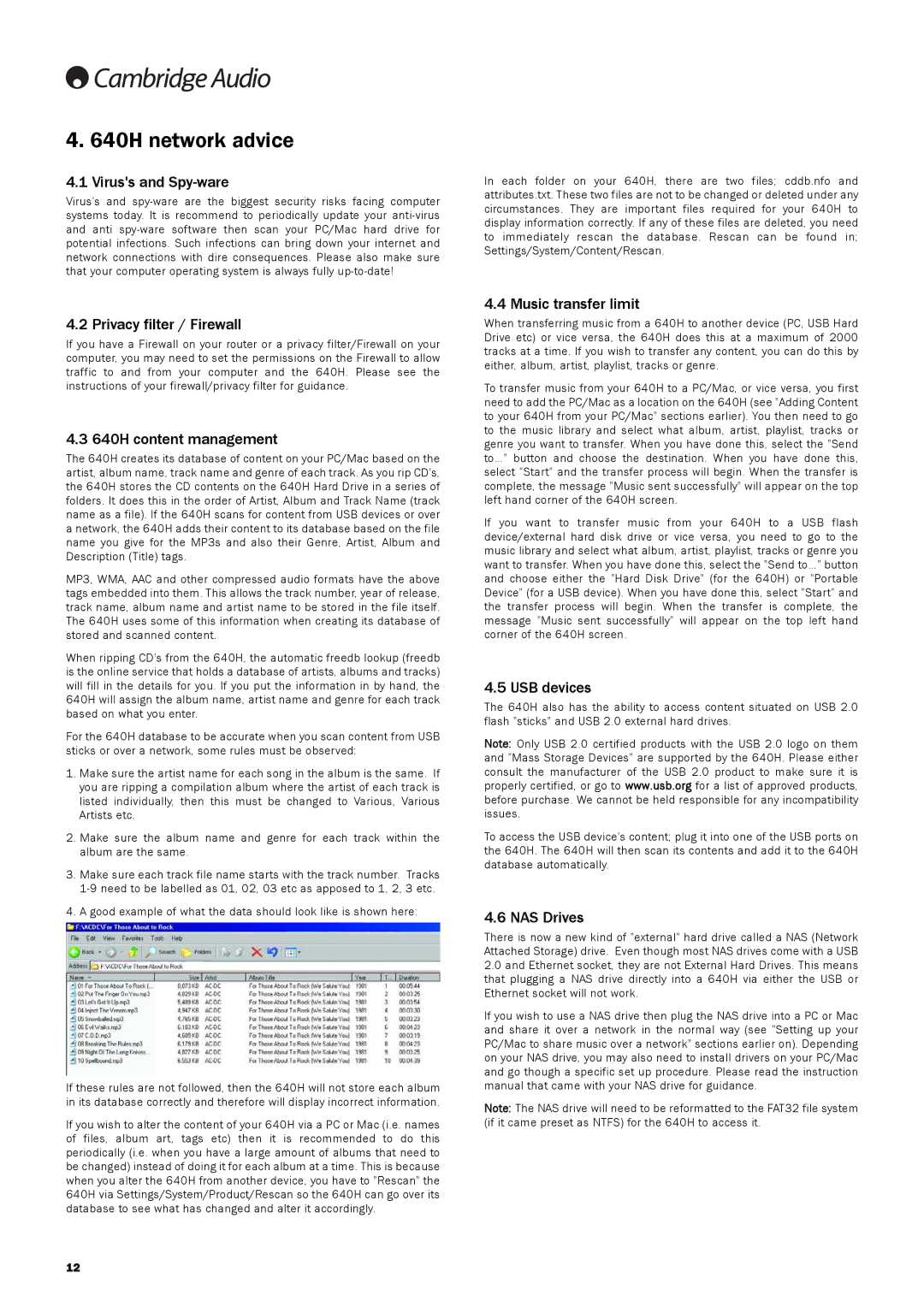 Cambridge Audio 640Hazur manual 640H network advice 