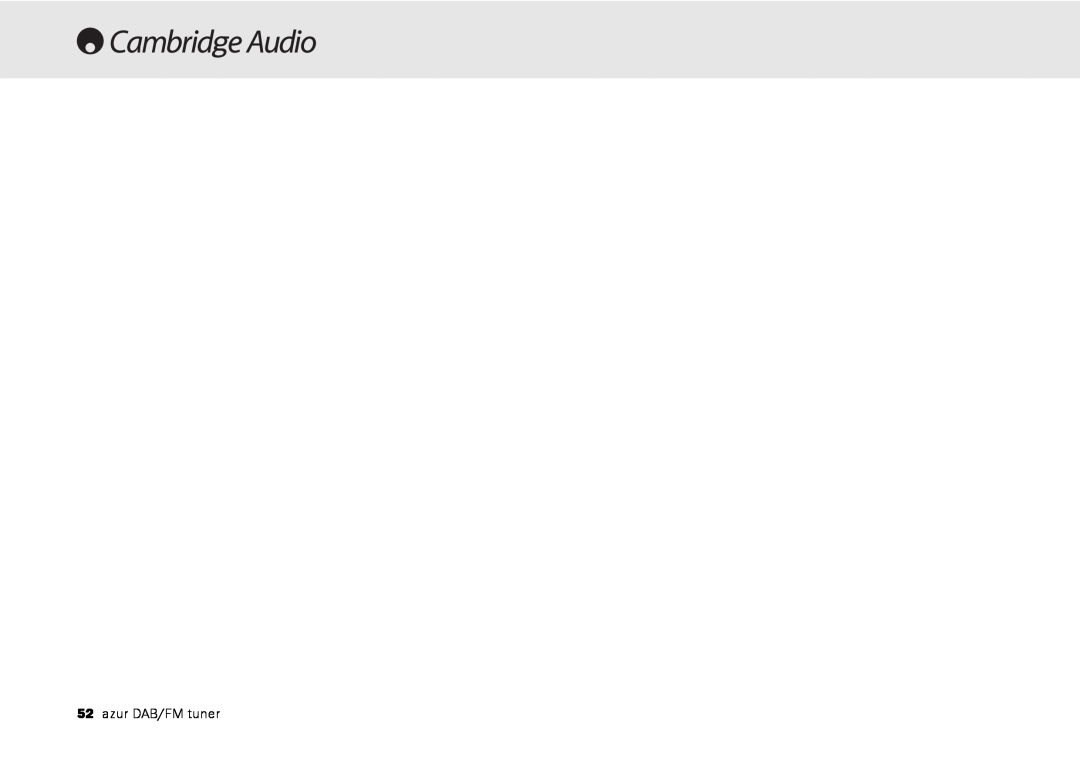 Cambridge Audio 640T user manual 52azur DAB/FM tuner 