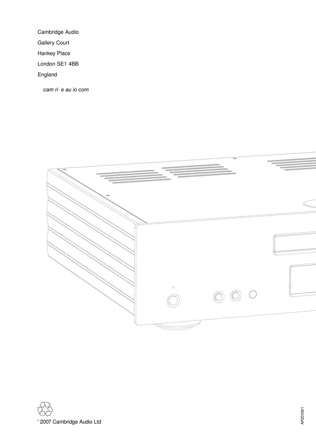 Cambridge Audio 740C user manual AP20109/1 