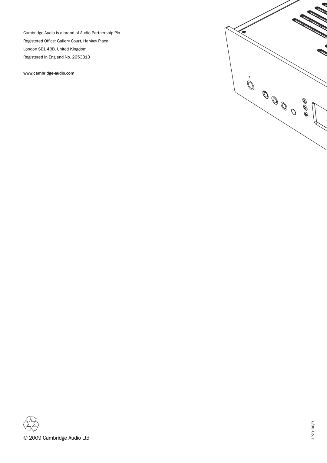 Cambridge Audio Azur 740A user manual AP20100/3 