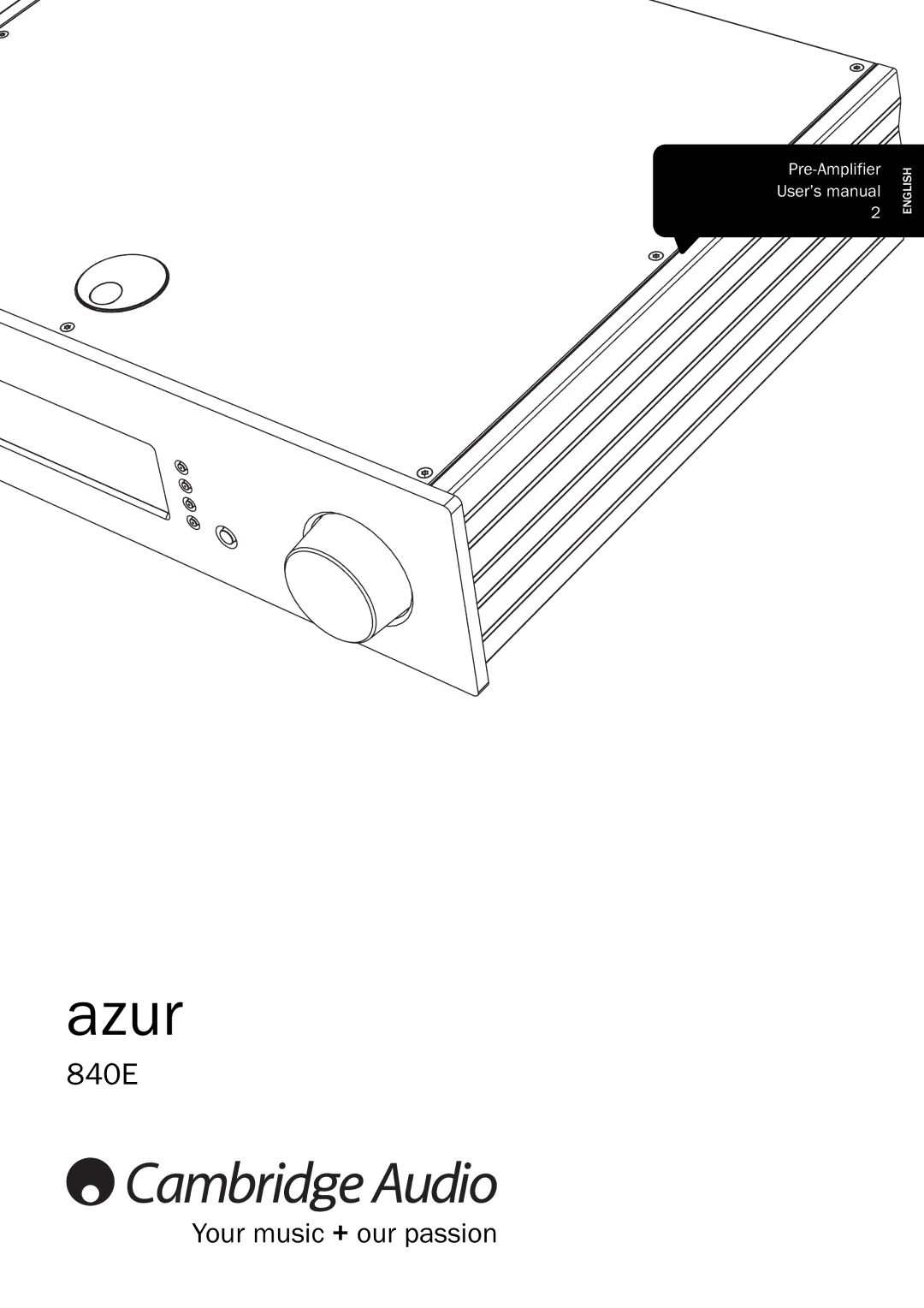 Cambridge Audio Azur 840E user manual 