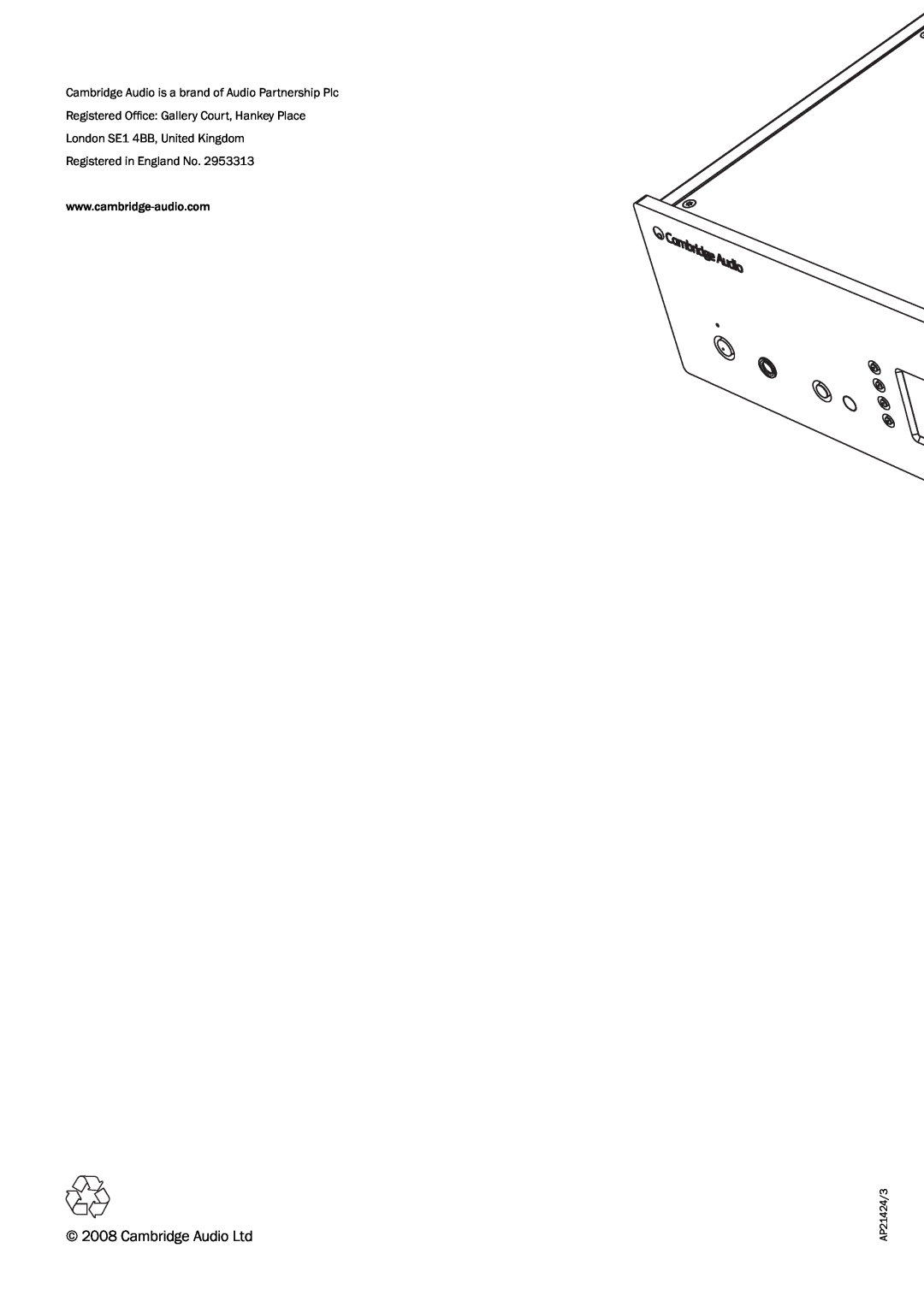 Cambridge Audio Azur 840E user manual 