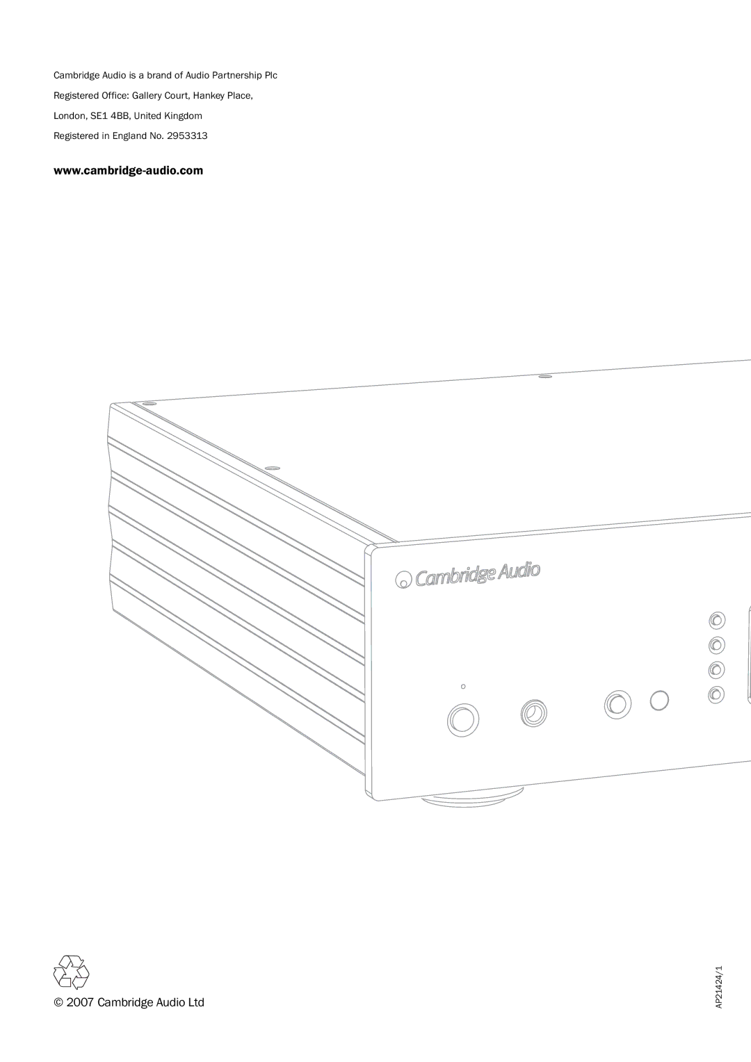 Cambridge Audio Azur 840EW user manual AP21424/1 