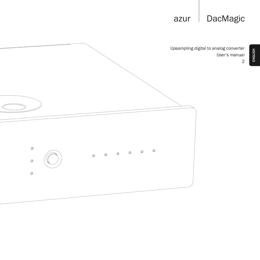 Cambridge Audio azur DacMagic user manual Azur DacMagic 